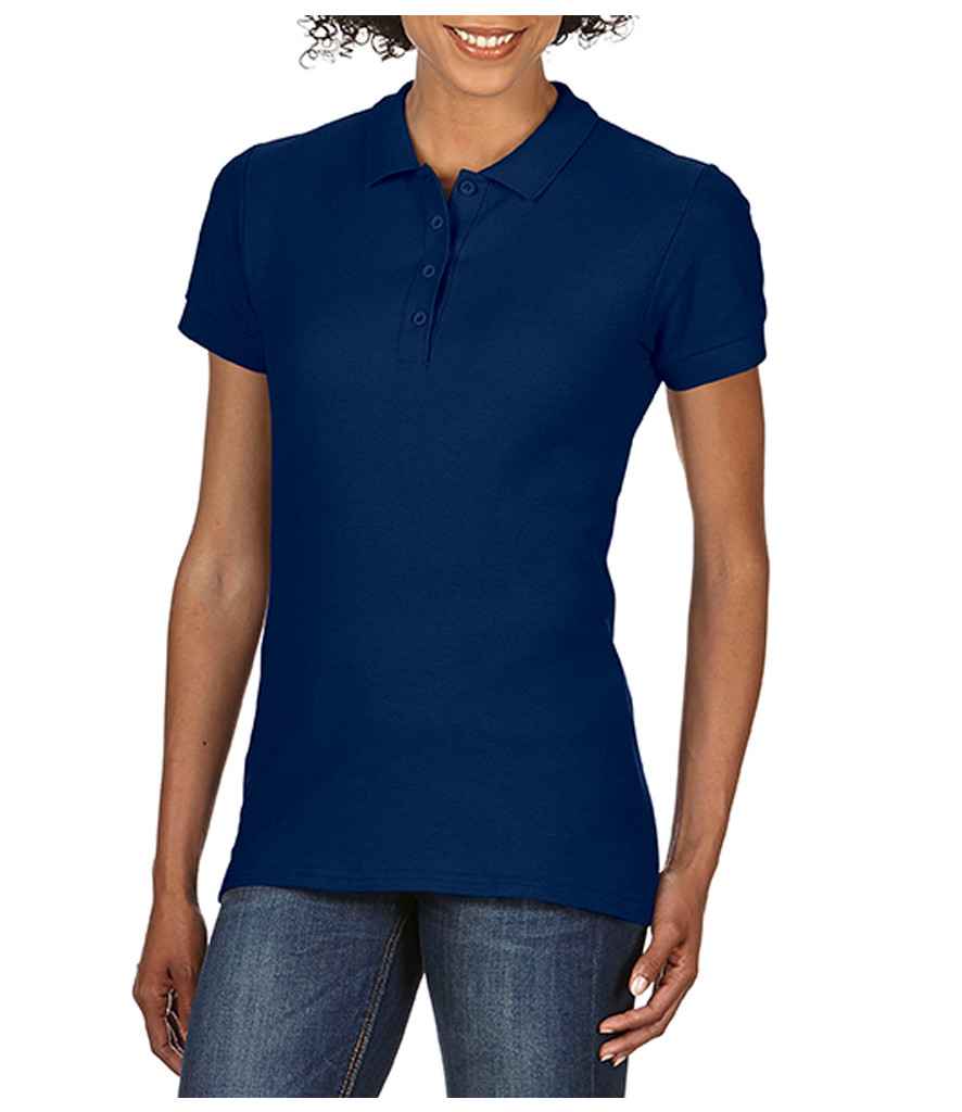 Gildan 64800L Ladies Softstyle Ringspun Double Pique Cotton Polo Shirt - COOZO