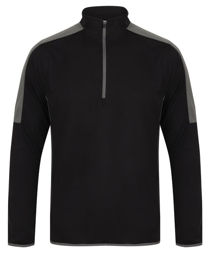 Finden and Hales LV571 Contrast Zip Neck Midlayer Top - COOZO