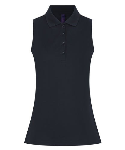 Henbury H477 LADIES SLEEVELESS POLO SHIRT