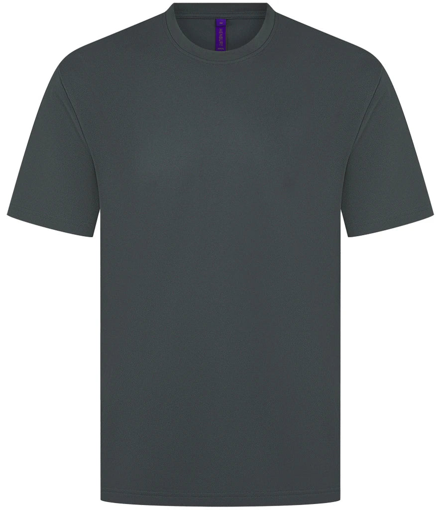 Henbury HB075 Henbury Unisex Coolplus Wicking Piqu T-Shirt - COOZO