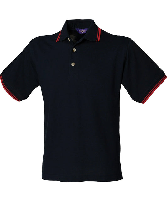 Henbury HB150 Contrast Double Tipped Cotton Piqu Polo Shirt - COOZO