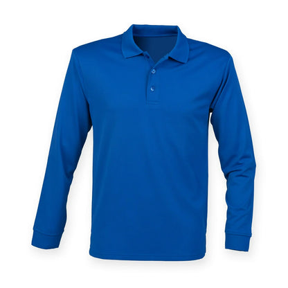 Henbury Unisex Long Sleeve Coolplus Polo Shirt HB478 - COOZO