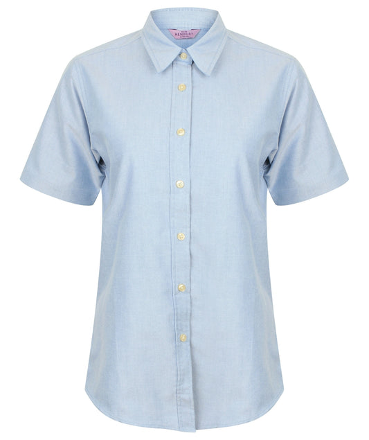 Henbury HB516 Women's short sleeve classic Oxford shirt - COOZO