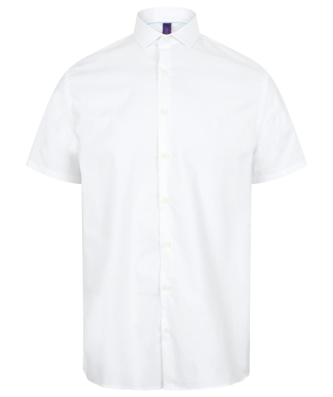 Henbury HB537 Modern Short Sleeve Stretch Poplin Shirt Cutaway Collar - COOZO