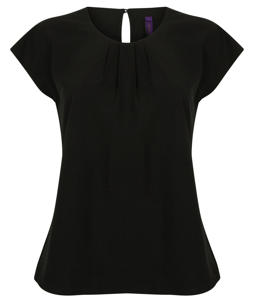 Henbury HB597 Ladies Pleat Front Short Sleeve Blouse 100% Cofrex/Pufy polyester - COOZO