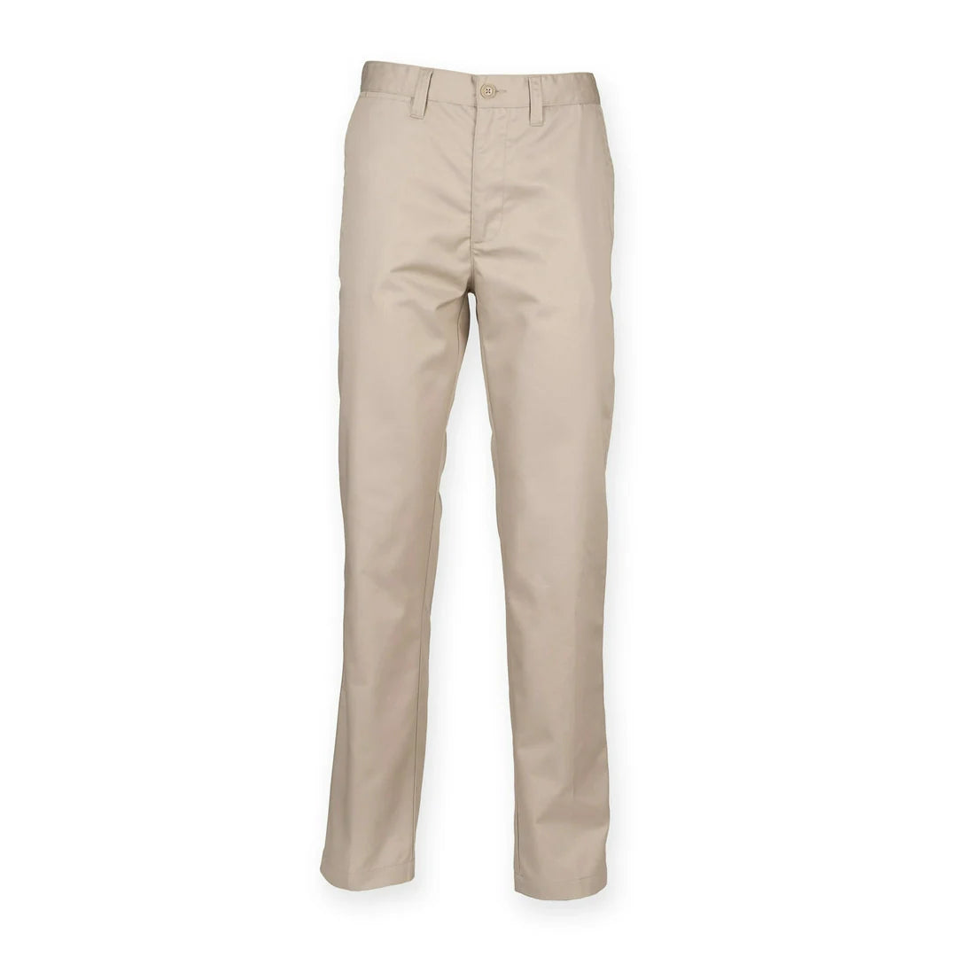 Henbury 65/35 Flat Fronted Chino Trousers HB640 - COOZO