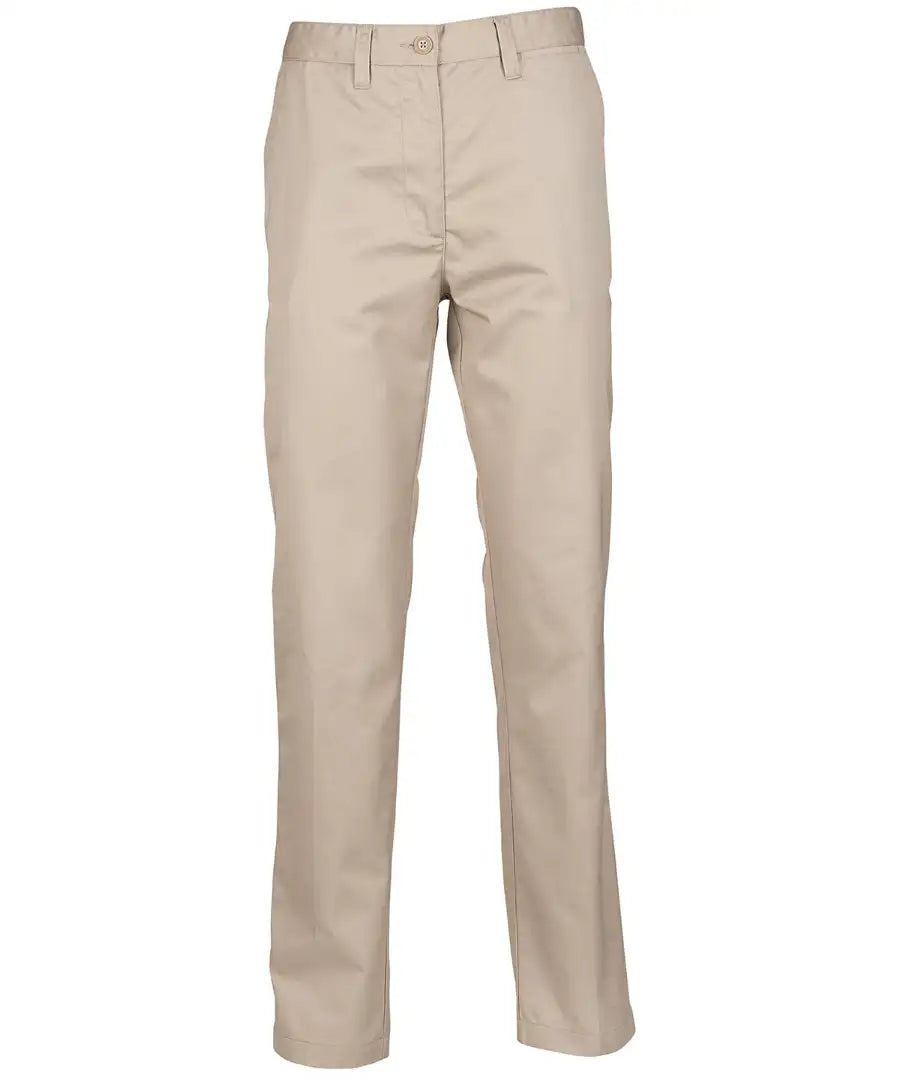 Henbury Ladies 65/35 Flat Fronted Chino Trousers HB641 - COOZO