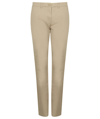 Henbury HB651 Ladies Stretch Chino Trousers Slim fit Belt loops - COOZO