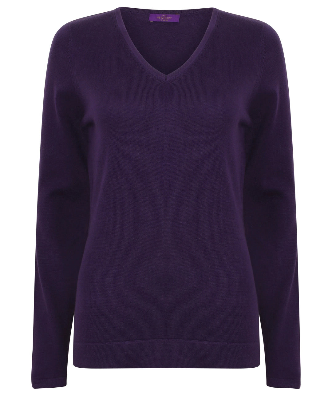 Henbury HB721 Ladies Lightweight Cotton Acrylic v-neck Sweater/Jumper - COOZO