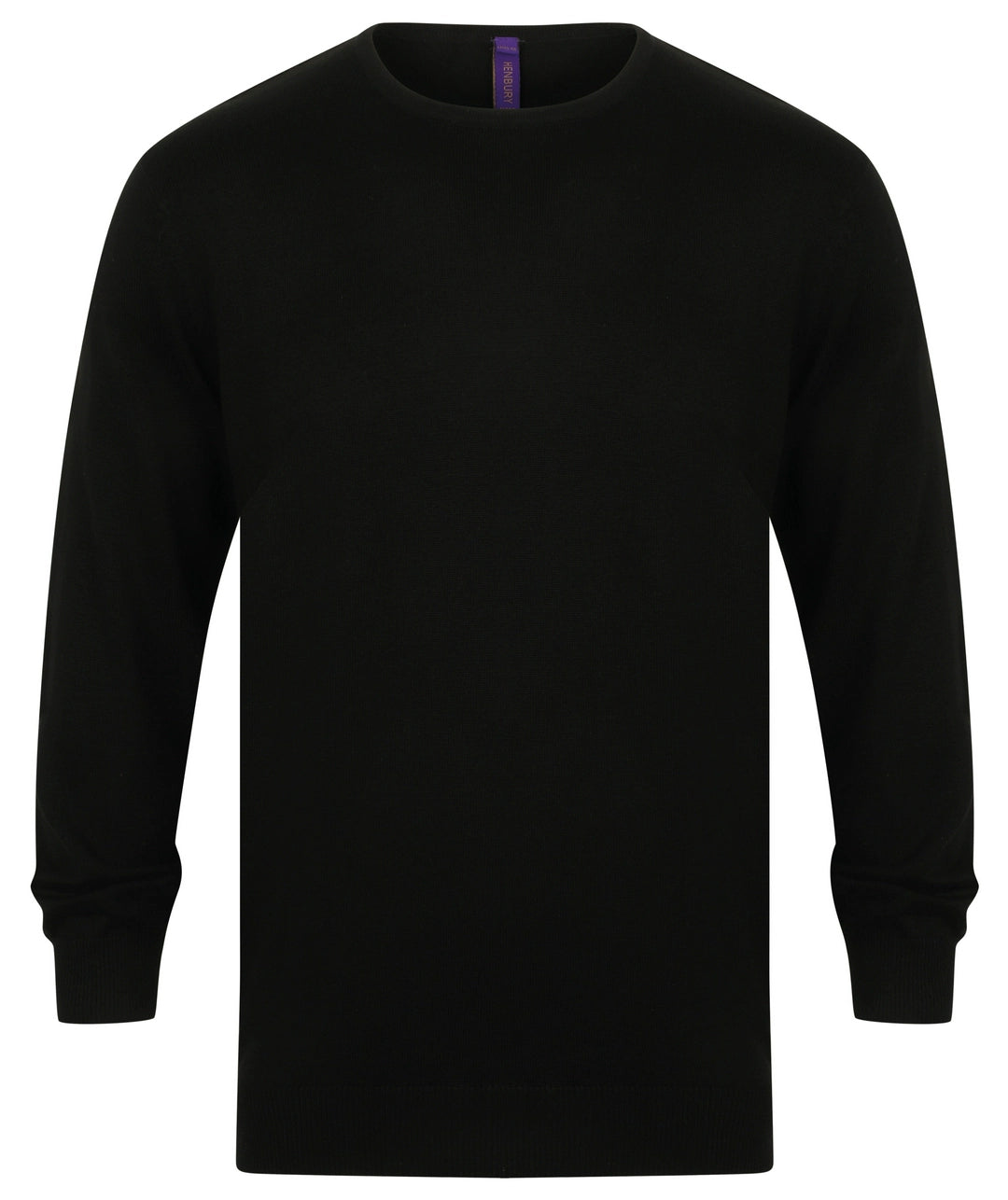 Henbury HB725 Lightweight Cotton Acrylic Crew Neck Sweater 1x1 ribbed cuffs and hem - COOZO