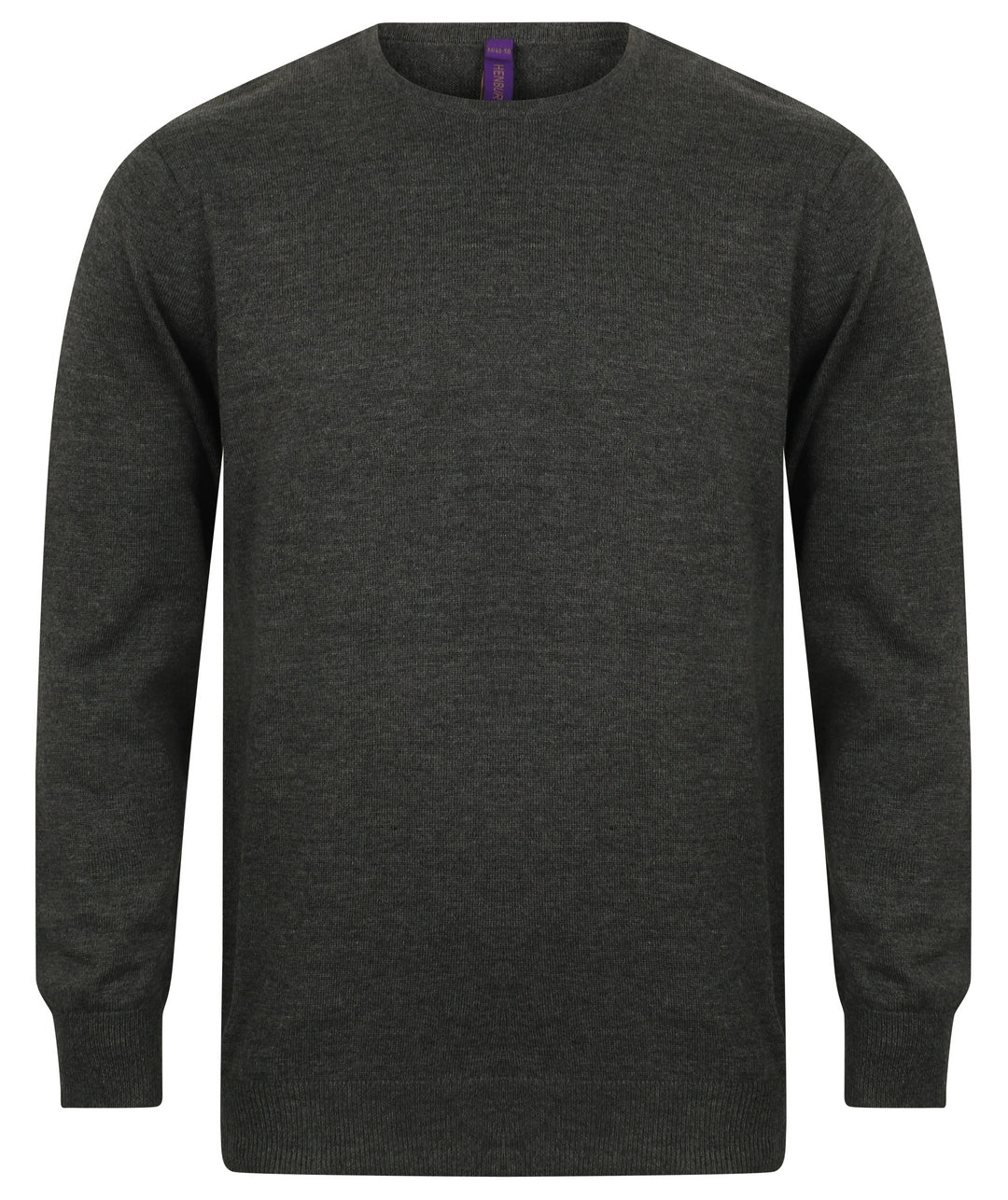 Henbury HB725 Lightweight Cotton Acrylic Crew Neck Sweater 1x1 ribbed cuffs and hem - COOZO