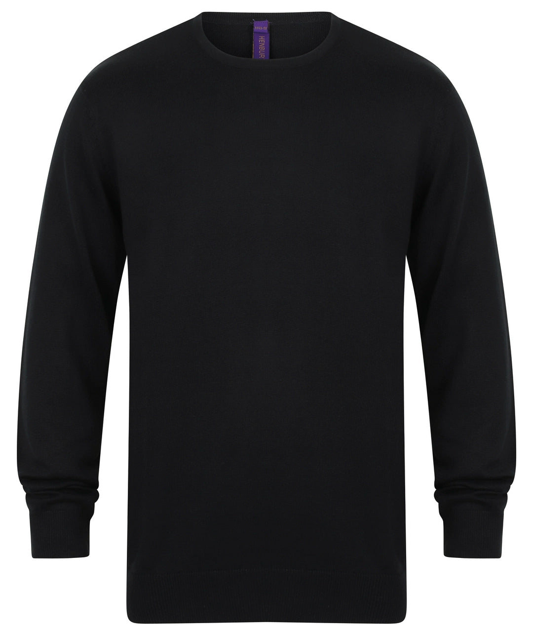 Henbury HB725 Lightweight Cotton Acrylic Crew Neck Sweater 1x1 ribbed cuffs and hem - COOZO