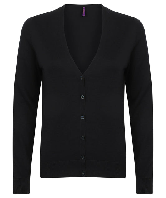 Henbury HB726 Ladies Lightweight V Neck Cardigan - COOZO