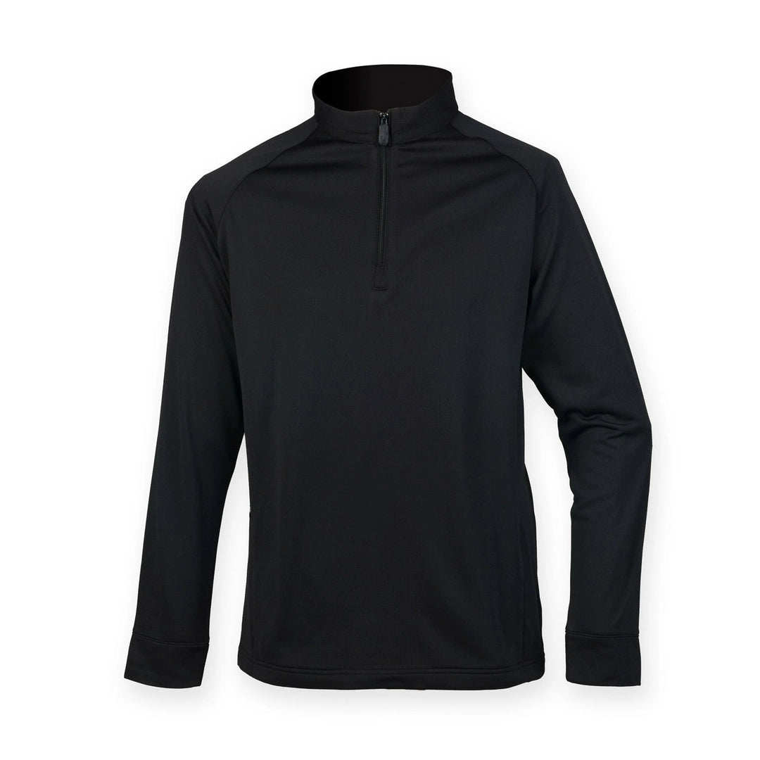 Henbury HB862 Zip Neck Wicking Top 100% Polyester - COOZO