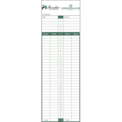 Henselite HENBCARD Bowls Score Cards Pack Of 100