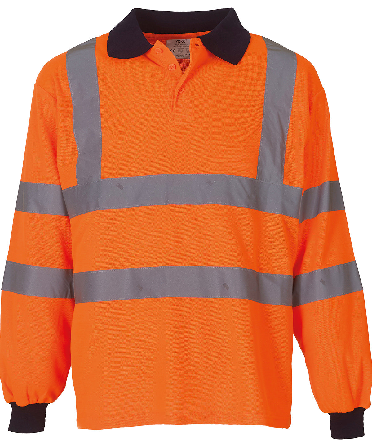 Yoko HVJ310-3M Unisex Hi-Vis Long Sleeve Polo Shirt/Work Safety - COOZO