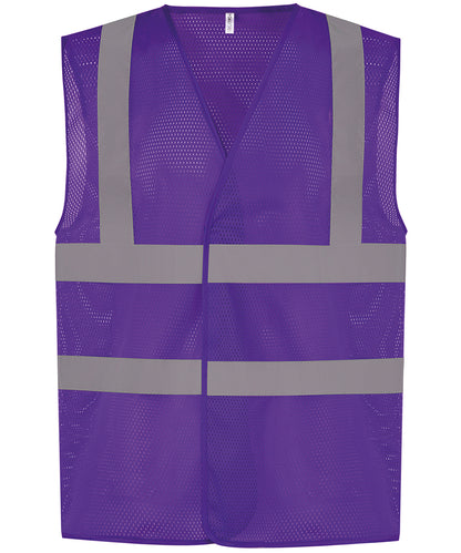 Yoko HVW120 Unisex Top cool open mesh 2-band-and-braces waistcoat vest/jacket - COOZO