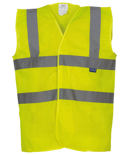 Yoko HVW120 Unisex Top cool open mesh 2-band-and-braces waistcoat vest/jacket - COOZO