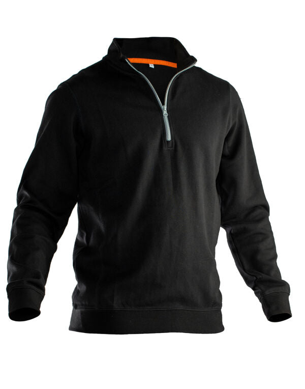 Jobman JM5401 Sweatshirt 1/2 Zip in double face fabric High collar and half zip at front - COOZO