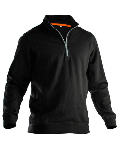 Jobman JM5401 Sweatshirt 1/2 Zip in double face fabric High collar and half zip at front - COOZO