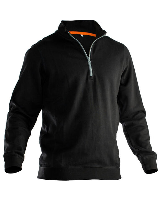 Jobman JM5401 Sweatshirt 1/2 Zip in double face fabric High collar and half zip at front - COOZO