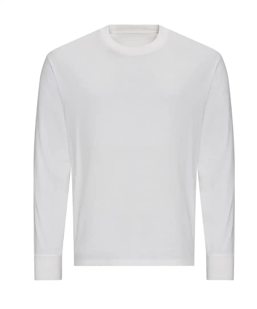 AWDis JT019 Unisex Oversize 100 Long Sleeve T-Shirt Ribbed crew neck 100% combed ringspun cotton - COOZO