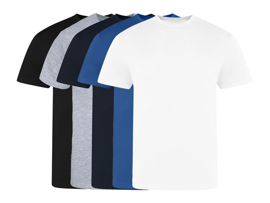 COOZO Contemporary Fit Pack of 5 Crew Neck Short Sleeve T-Shirts - COOZO