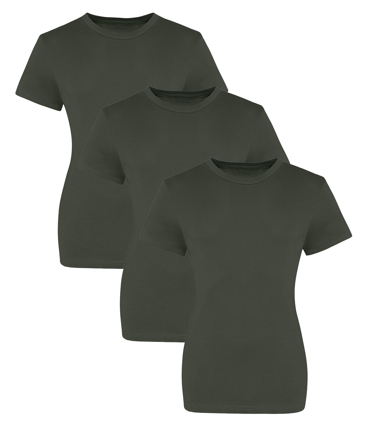 AWDis Just T's JT10F  The 100 Modern girlie fit Short sleeves T-shirts 100% cotton (Pack of 3) - COOZO