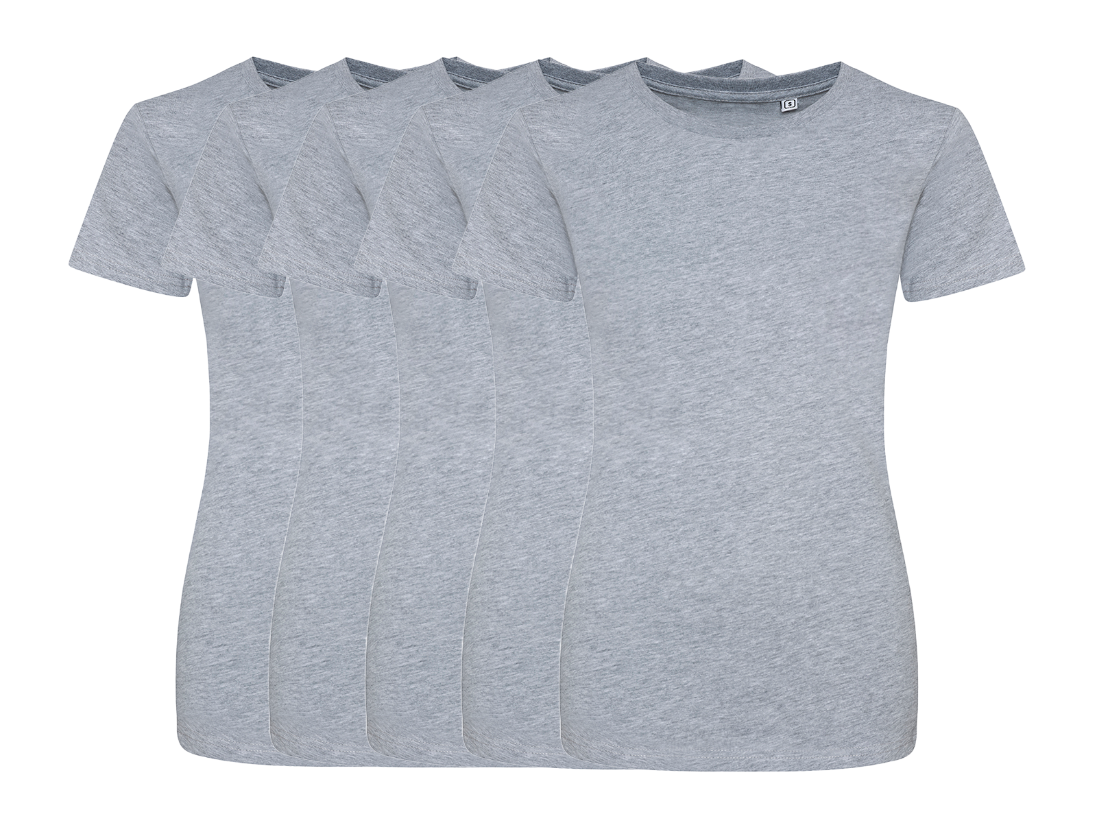COOZO Ladies Contemporary Fit Pack of 5 Crew Neck Short Sleeve T-Shirts - COOZO