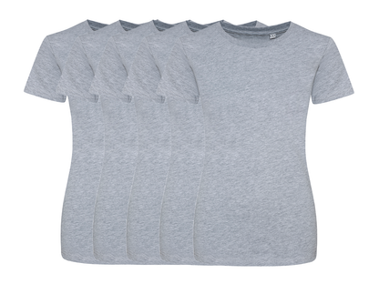 COOZO Ladies Contemporary Fit Pack of 5 Crew Neck Short Sleeve T-Shirts - COOZO