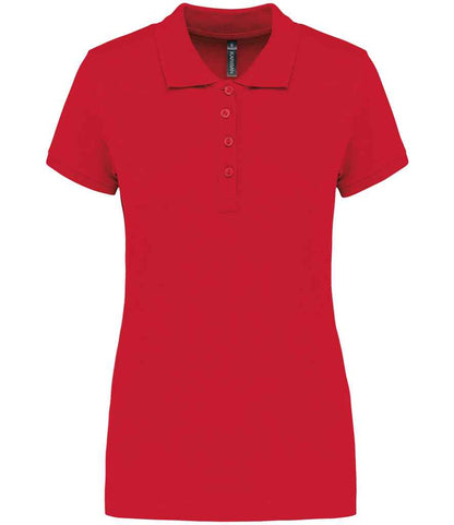 Kariban KB255 Ladies Slim fit Short Sleeve Piqu Polo Shirt 100% ringspun combed cotto Light color - COOZO
