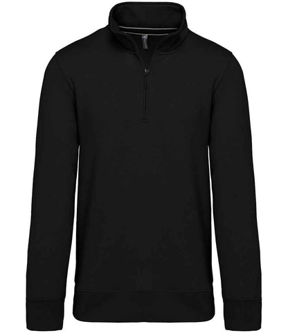 Kariban KB487 Zip Neck Sweatshirt Drop shoulder style Taped neck Soft cotton faced fabric - COOZO
