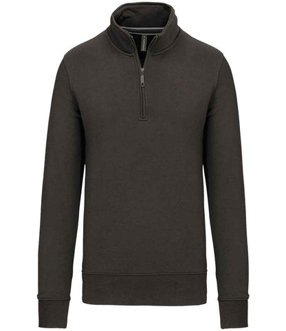 Kariban KB487 Zip Neck Sweatshirt Drop shoulder style Taped neck Soft cotton faced fabric - COOZO