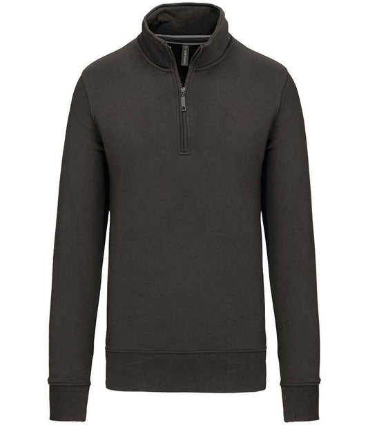 Kariban KB487 Zip Neck Sweatshirt Drop shoulder style Taped neck Soft cotton faced fabric - COOZO