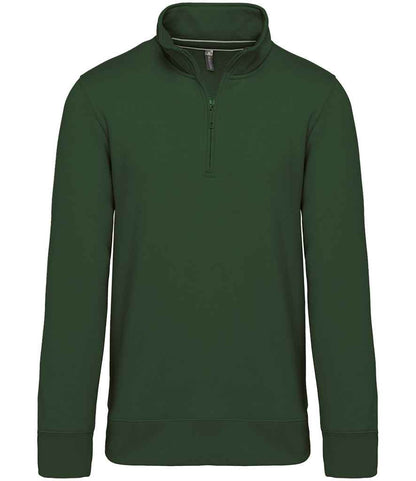 Kariban KB487 Zip Neck Sweatshirt Drop shoulder style Taped neck Soft cotton faced fabric - COOZO