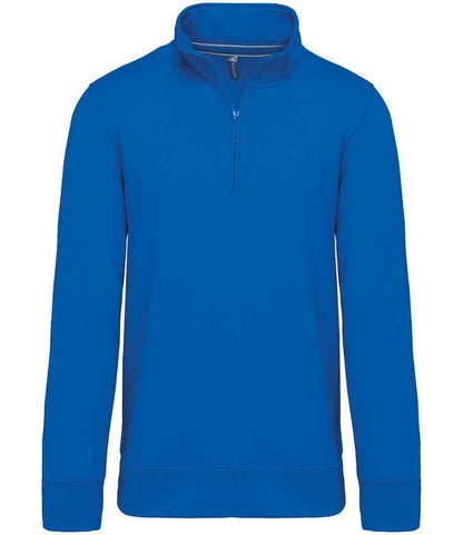 Kariban KB487 Zip Neck Sweatshirt Drop shoulder style Taped neck Soft cotton faced fabric - COOZO