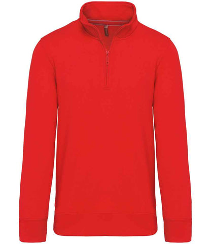 Kariban KB487 Zip Neck Sweatshirt Drop shoulder style Taped neck Soft cotton faced fabric - COOZO