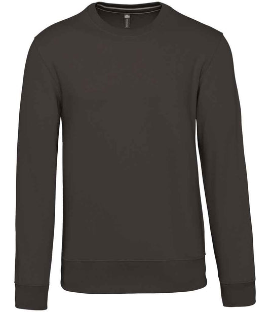 Kariban KB488 Crew Neck Sweatshirt Drop shoulder style Soft cotton faced fabric Ribbed collar cuffs and hem - COOZO