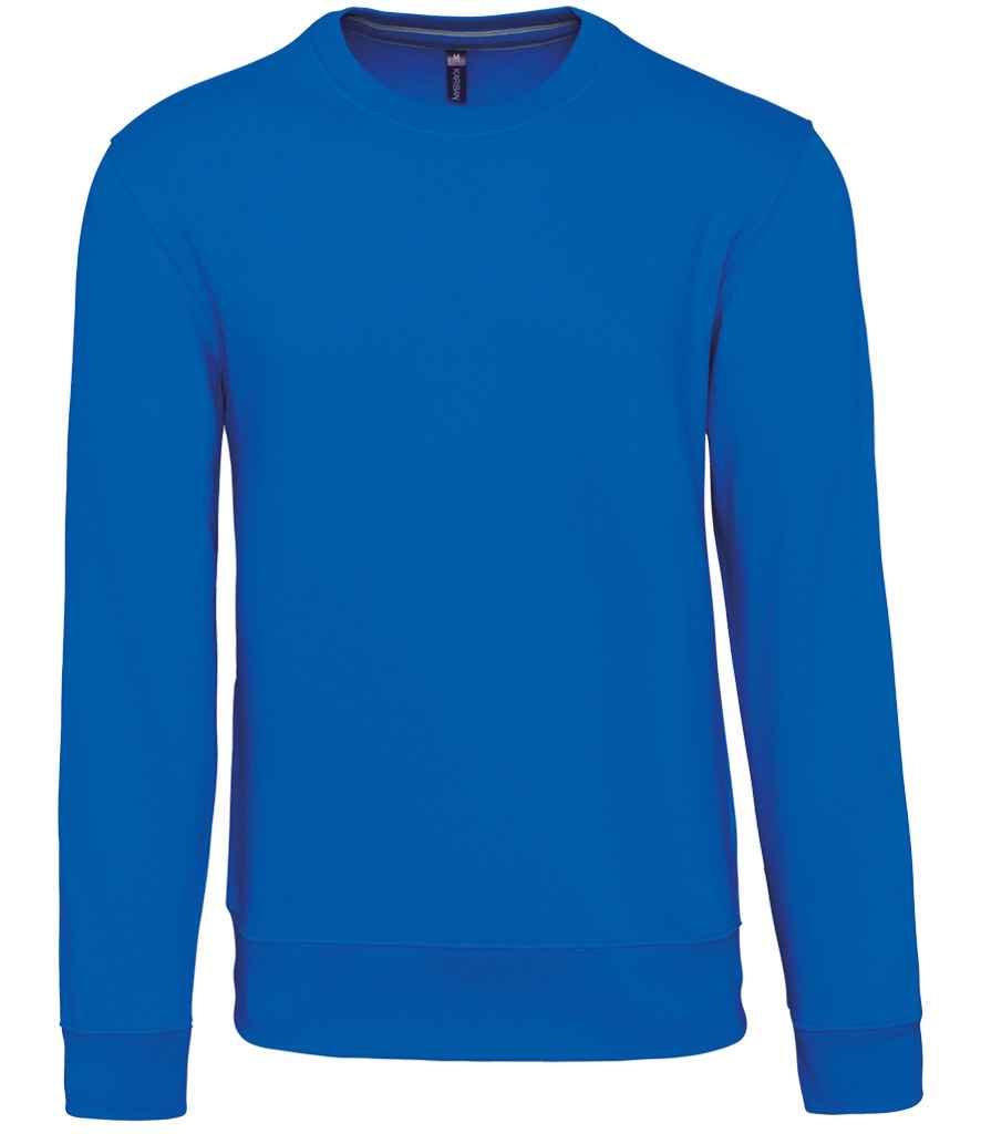 Kariban KB488 Crew Neck Sweatshirt Drop shoulder style Soft cotton faced fabric Ribbed collar cuffs and hem - COOZO