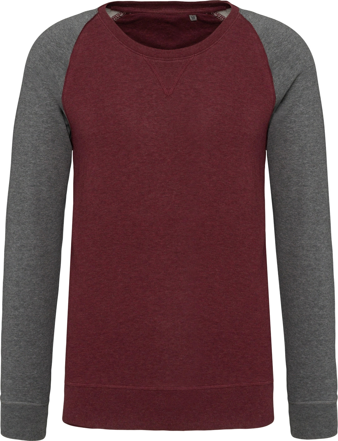 Kariban KB491 Men's two-tone organic crew neck raglan sleeve sweatshirt - COOZO