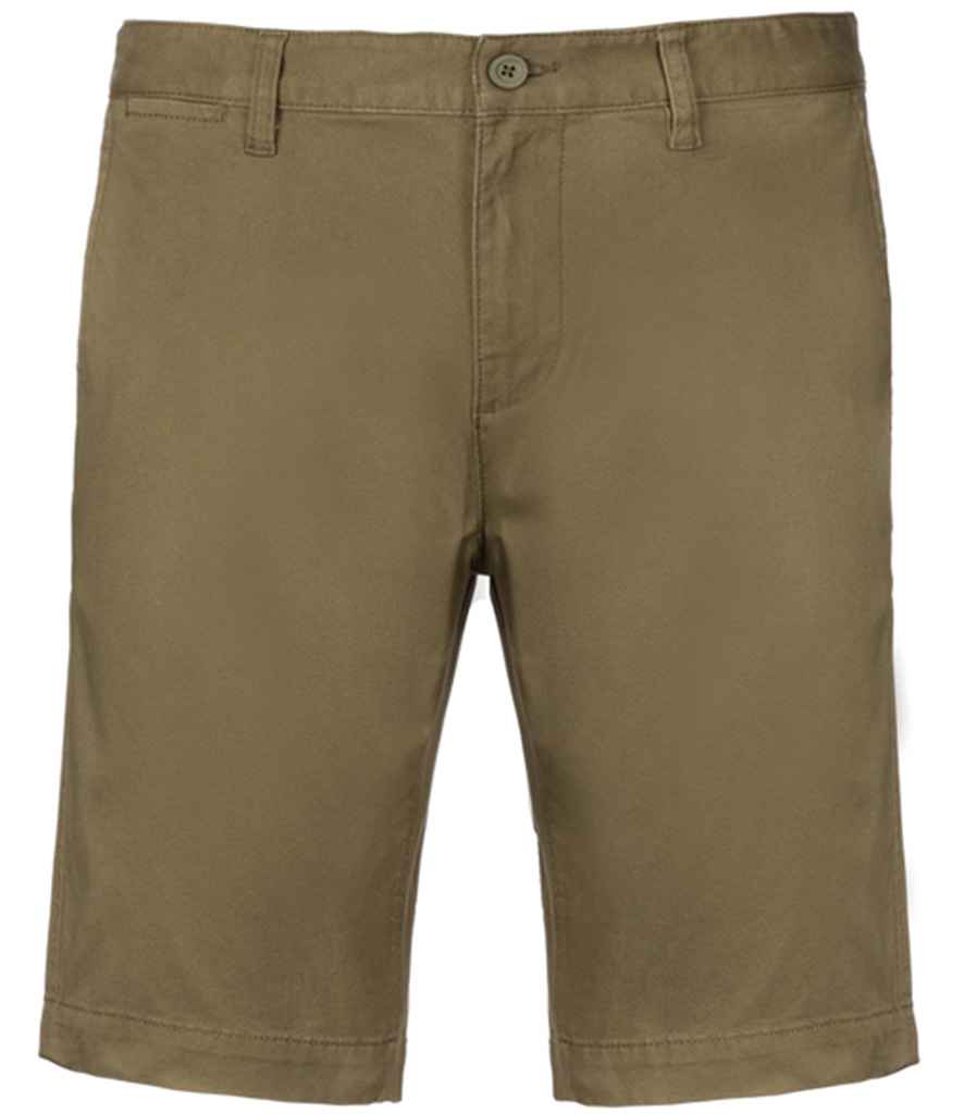 Kariban KB750 Chino Bermuda Shorts Modern style Flat front Zip fly with button over - COOZO