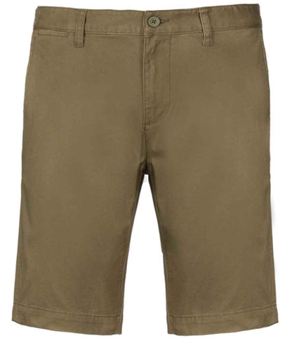 Kariban KB750 Chino Bermuda Shorts Modern style Flat front Zip fly with button over - COOZO