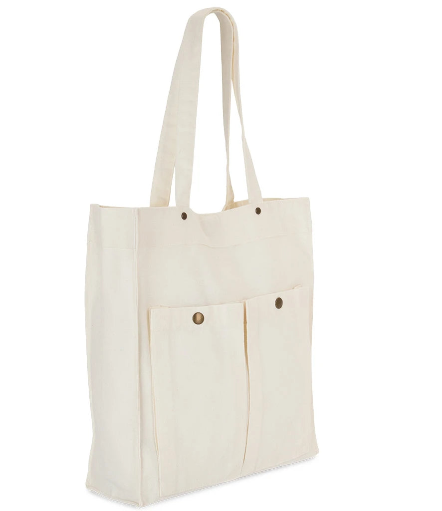 Kimood KI3215 Washed Cotton Bag With Pockets