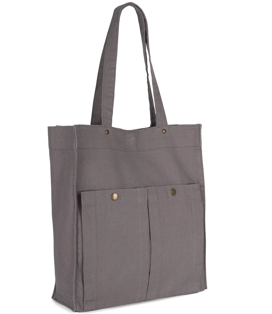 Kimood KI3215 Washed Cotton Bag With Pockets
