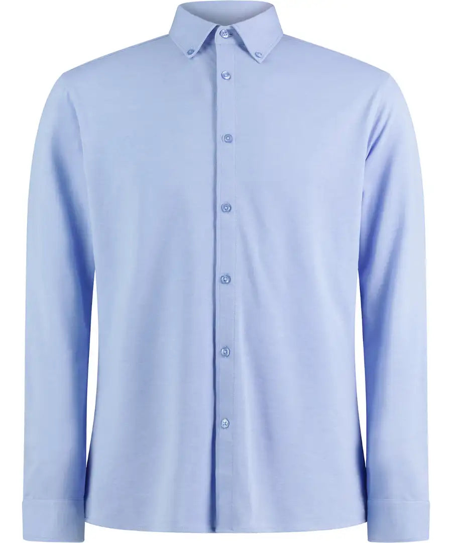 Kustom Kit Tailored Fit Superwash 60 Pique Long Sleeve Shirt KK143 - COOZO