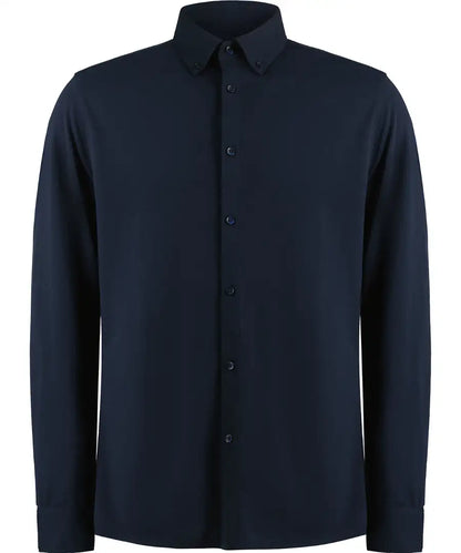 Kustom Kit Tailored Fit Superwash 60 Pique Long Sleeve Shirt KK143 - COOZO