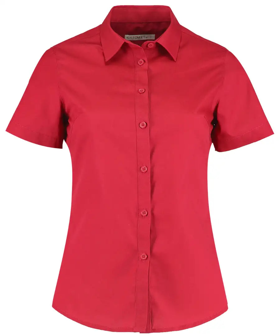 Kustom Kit KK241 Tailored Fit Short Sleeve Poplin Shirt Fused soft stand-up collar - COOZO