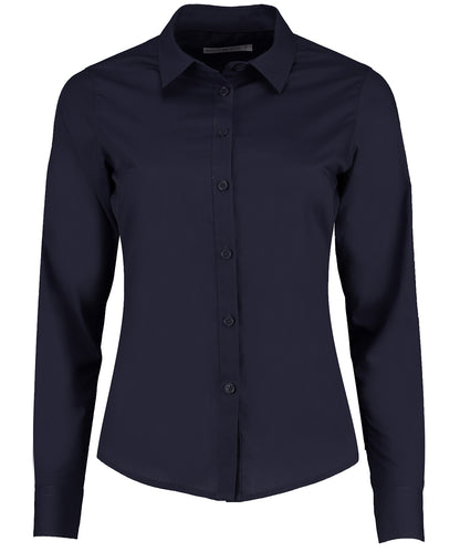 Kustom Kit KK242 Women's Tailored Long Sleeve Poplin Shirt Fused soft stand up collar - COOZO