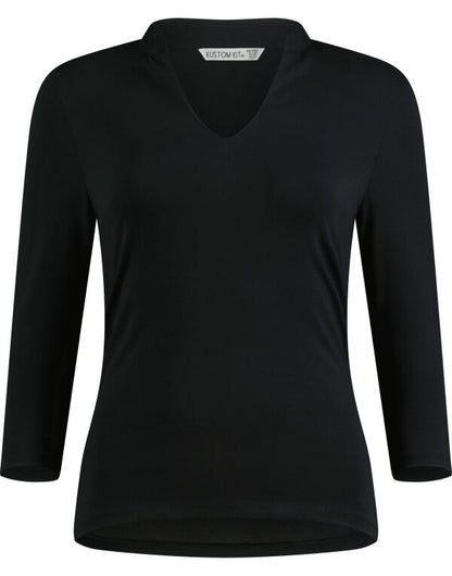 Kustom Kit KK785 Womens Regular Fit Mandarin Collar Top - COOZO