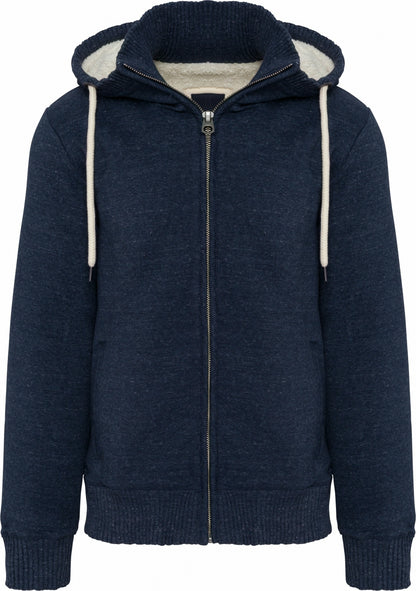 Kariban KV2312 Vintage sherpa-lined fleece jacket ribbed neck - COOZO